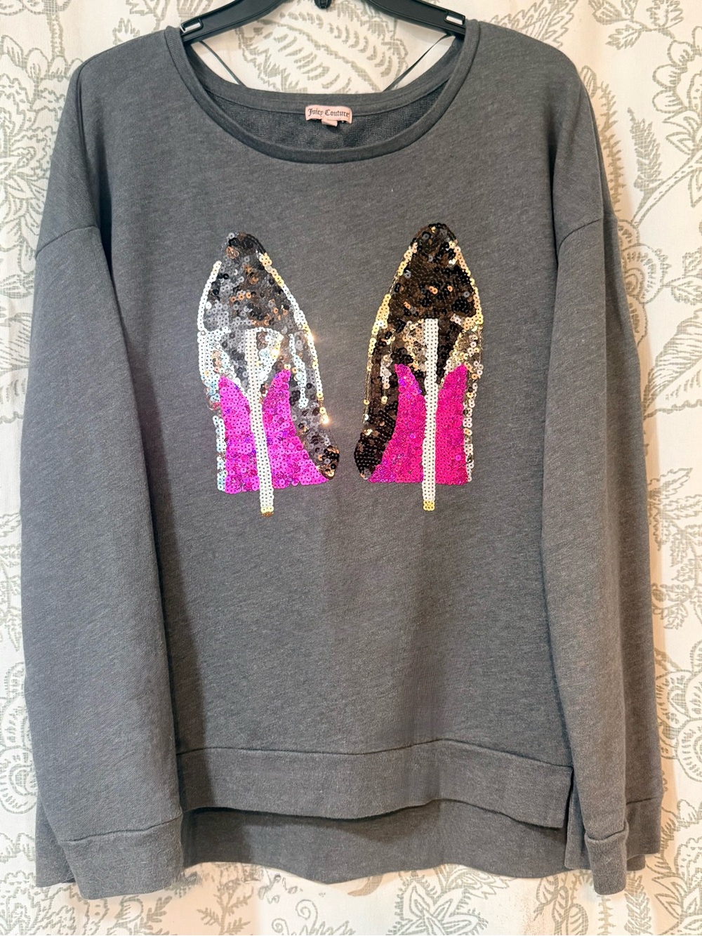 Juicy Couture Sweatshirt with Metallic Sequin Heels
